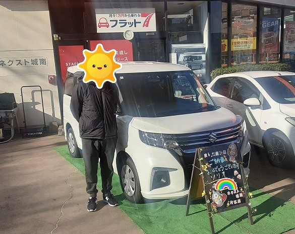 福岡市城南区　法人B様　スズキ　ソリオご納車のイメージ画像｜福岡市・糟屋郡カーリース専門店ならフラット７城南・西新・久山