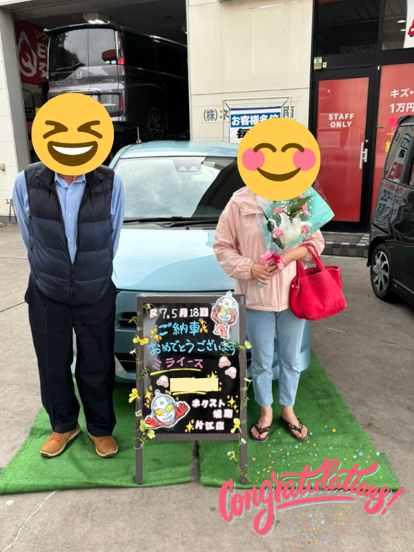 福岡市城南区T様　ミライースご納車｜福岡市・糟屋郡カーリース専門店ならフラット７城南・西新・久山
