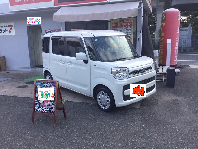 糟屋郡粕屋町T様　スペーシアカスタムご納車｜福岡市・糟屋郡カーリース専門店ならフラット７城南・西新・久山