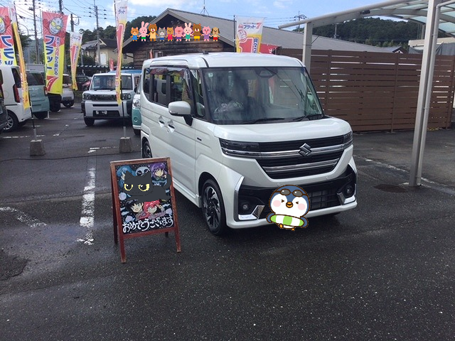 糟屋郡久山町K様　スペーシアカスタムご納車｜福岡市・糟屋郡カーリース専門店ならフラット７城南・西新・久山