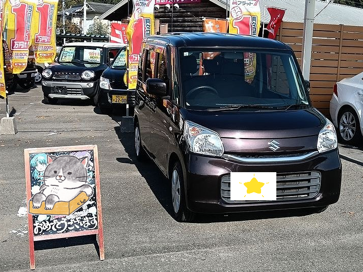 糟屋郡篠栗町K様　スペーシアご納車｜福岡市・糟屋郡カーリース専門店ならフラット７城南・西新・久山